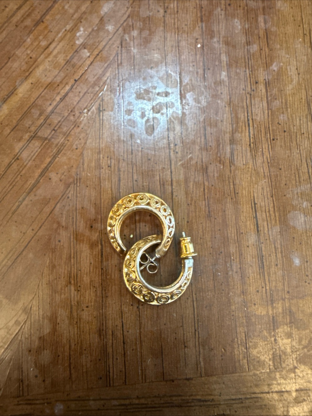Vintage Gold Double Hoop Filigree Earrings for Women